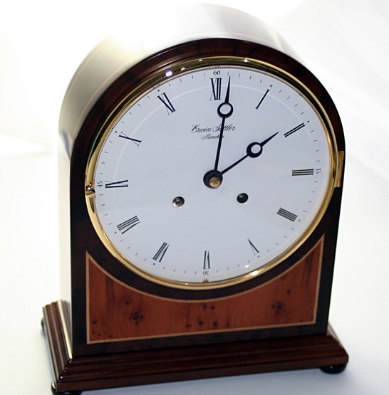 German ERWIN SATTLER 1119 Walnut Table Clock Brand NEW   current