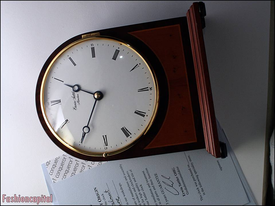 Erwin Sattler German Made Table Clock by the Master Clockmaker ERWIN